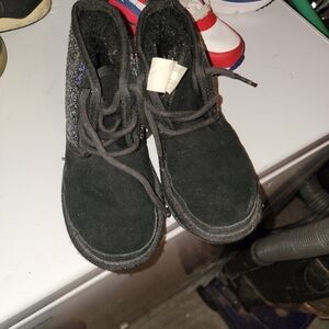 UGG Black Boots with Suede Material